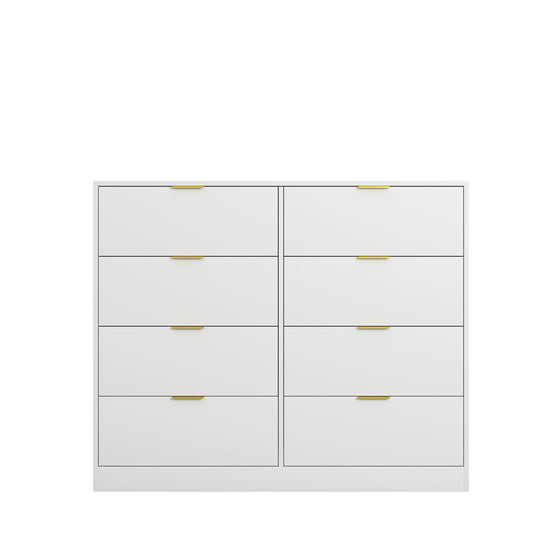 8 Drawer Dresser for Bedroom, Wood Modern Drawer Chest, White (United States Delivery Only)