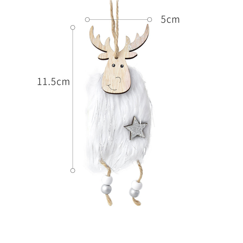 Wool Felt Christmas Ornaments Deer Santa Tree Set