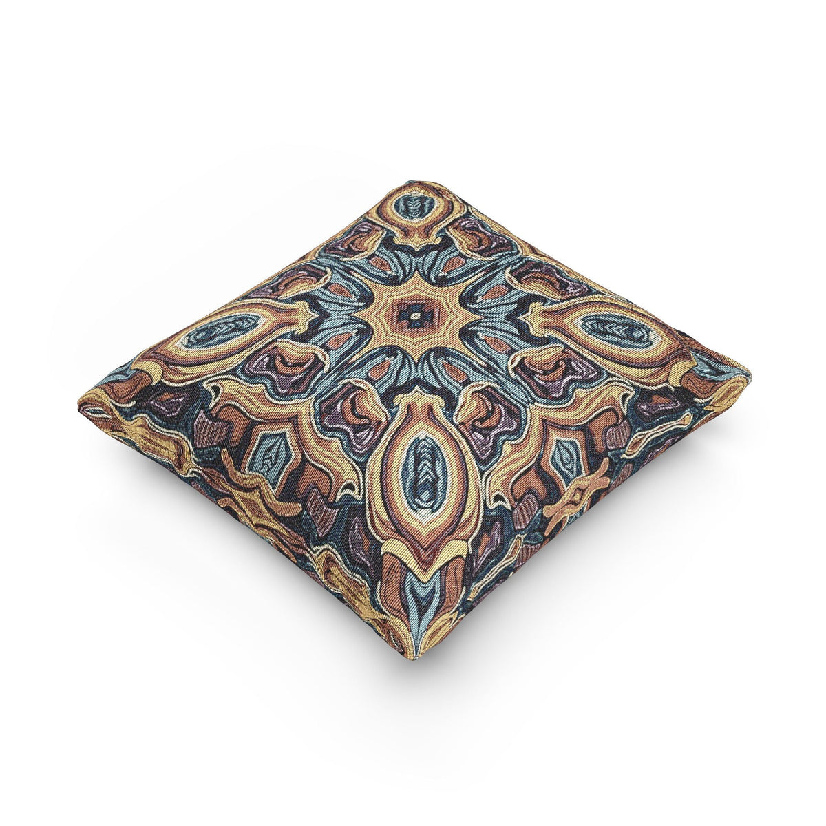 Bohemian Woven Pillow – Mosaic Medallion Decorative Throw Pillow