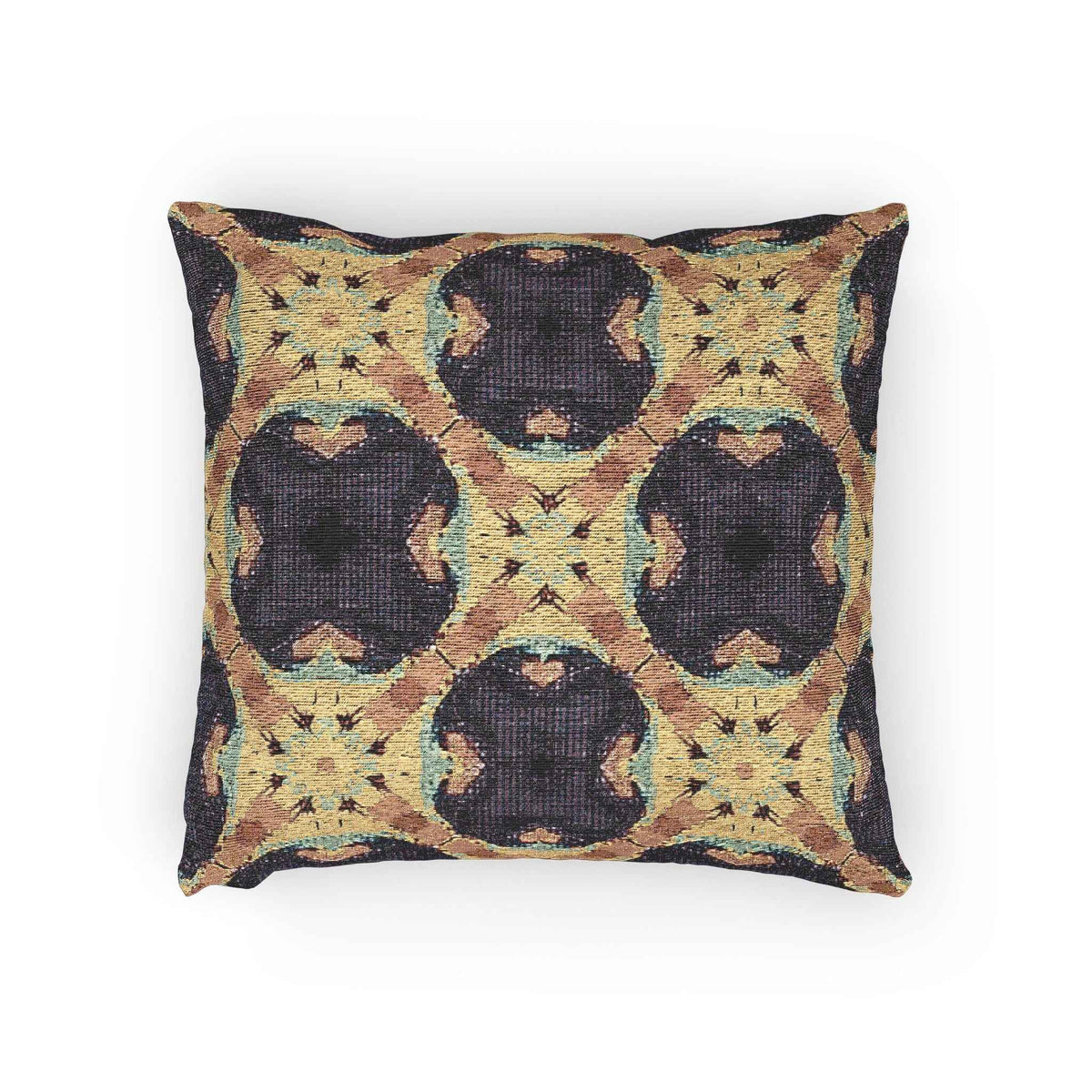 Geometric Mosaic Pattern Woven Pillow | Boho Tile Throw Cushion