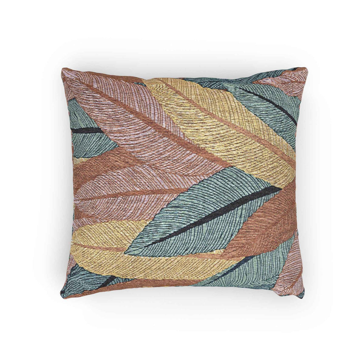 Tropical Leaf Woven Pillow | Boho Decorative Throw Cushion