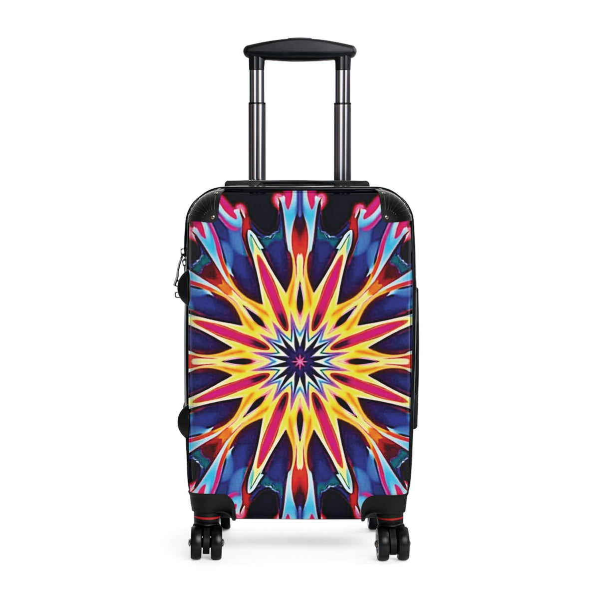 Kaleidoscope Star Carry-On Suitcase — Colorful Mandala Travel Luggage