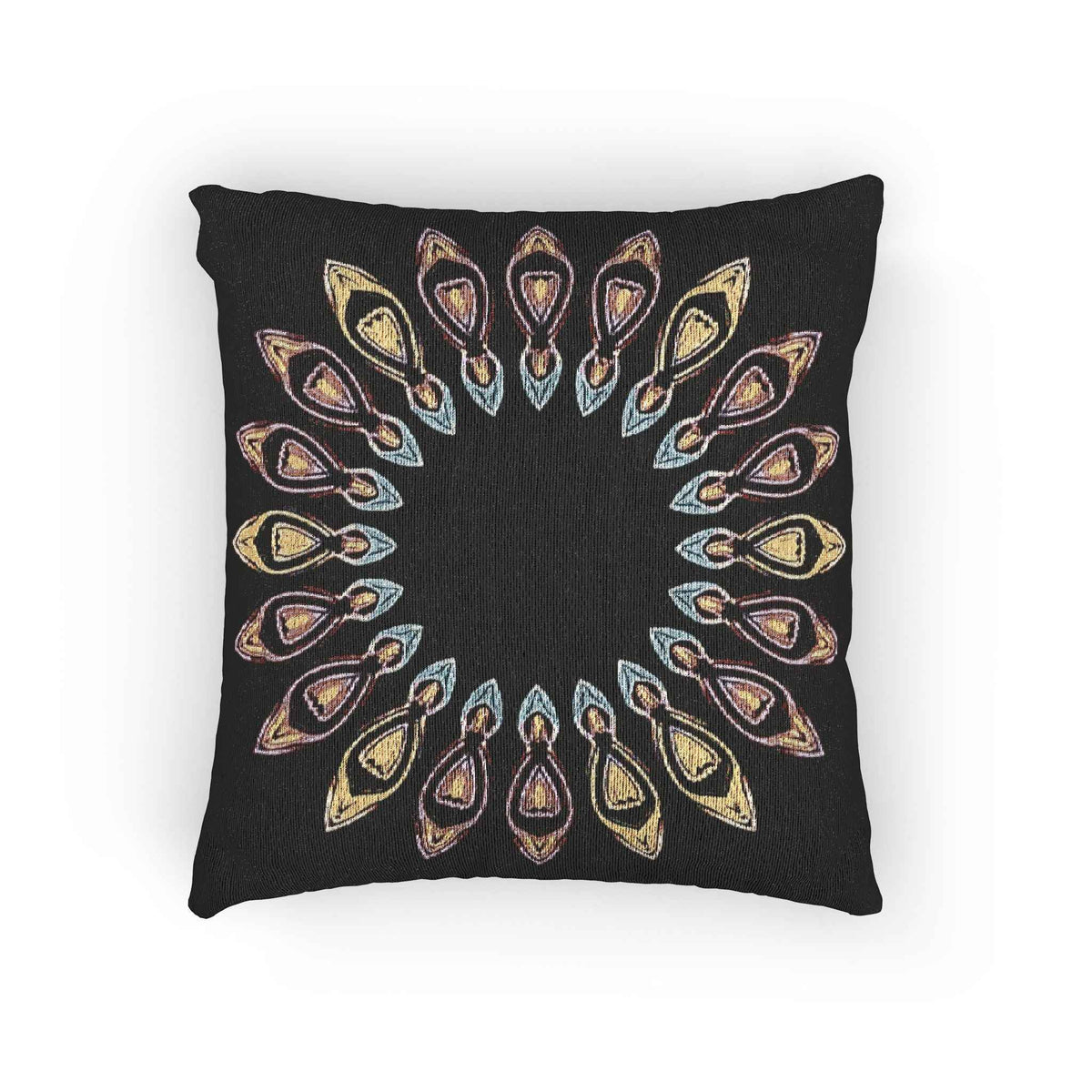 Geometric Pattern Woven Pillow | Decorative Throw Cushion