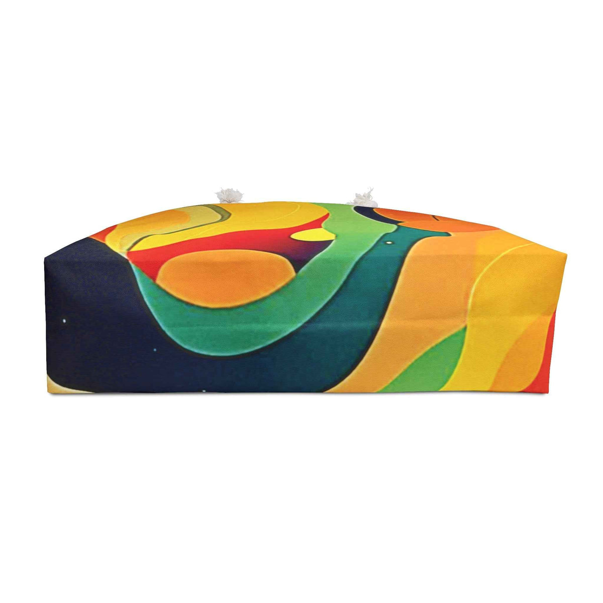 Retro Abstract Rainbow Wave Weekender Bag | Colorful Large Tote Bag