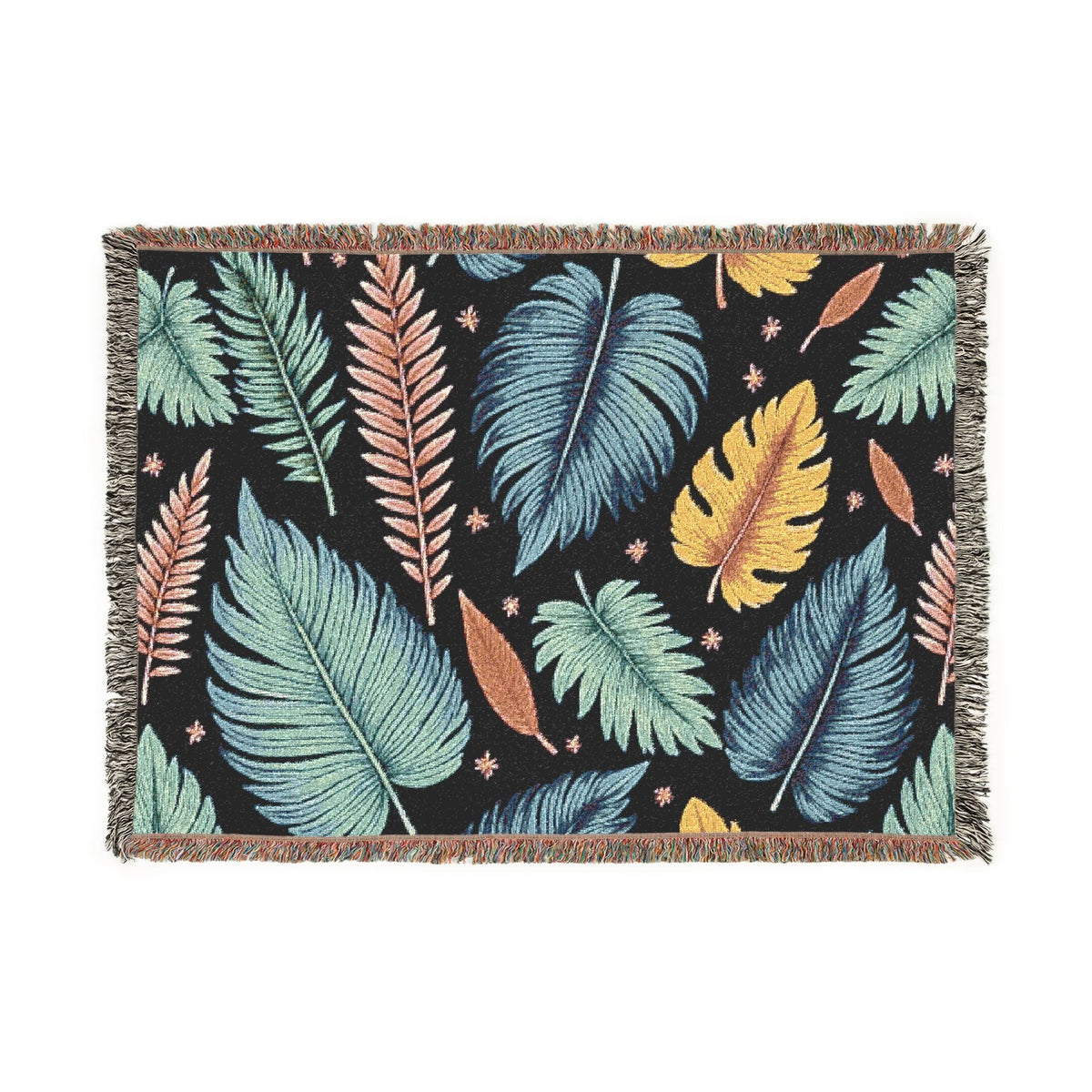 Feathered Leaves Woven Blanket