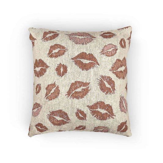 Kiss Pattern Woven Pillow | Decorative Throw Pillow for Home & Outdoor