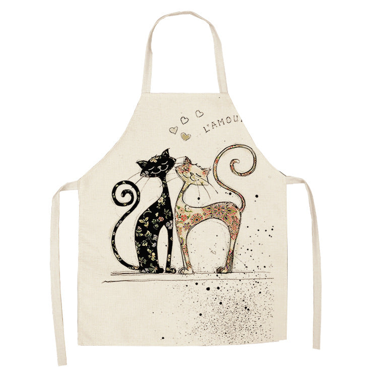 European and American cartoon cute cat apron