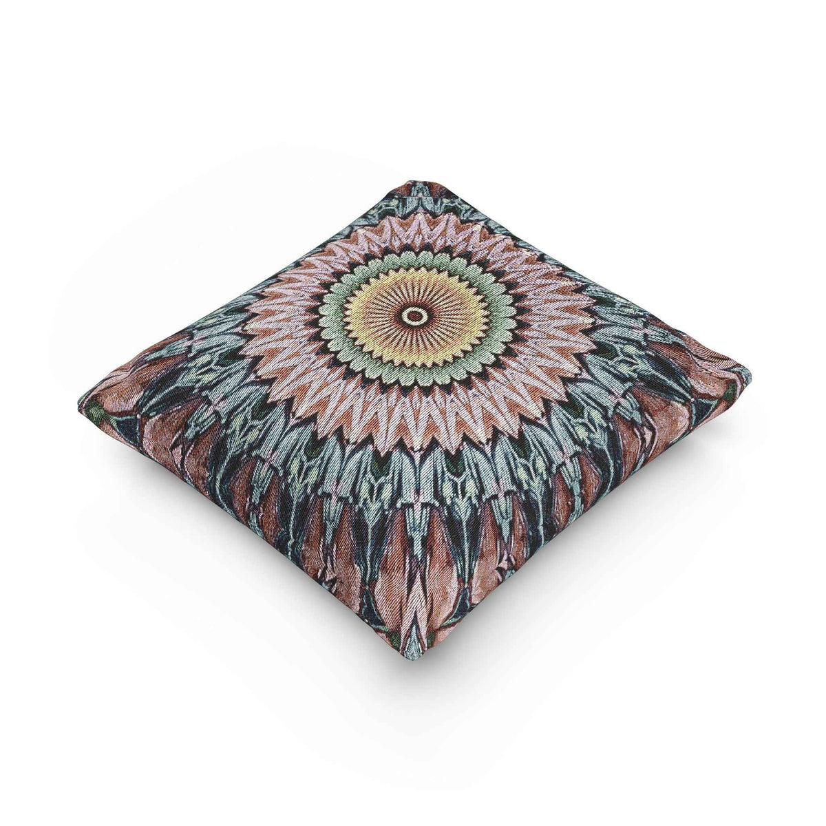 Mandala Sunburst Woven Pillow | Boho Geometric Decorative Cushion Cover