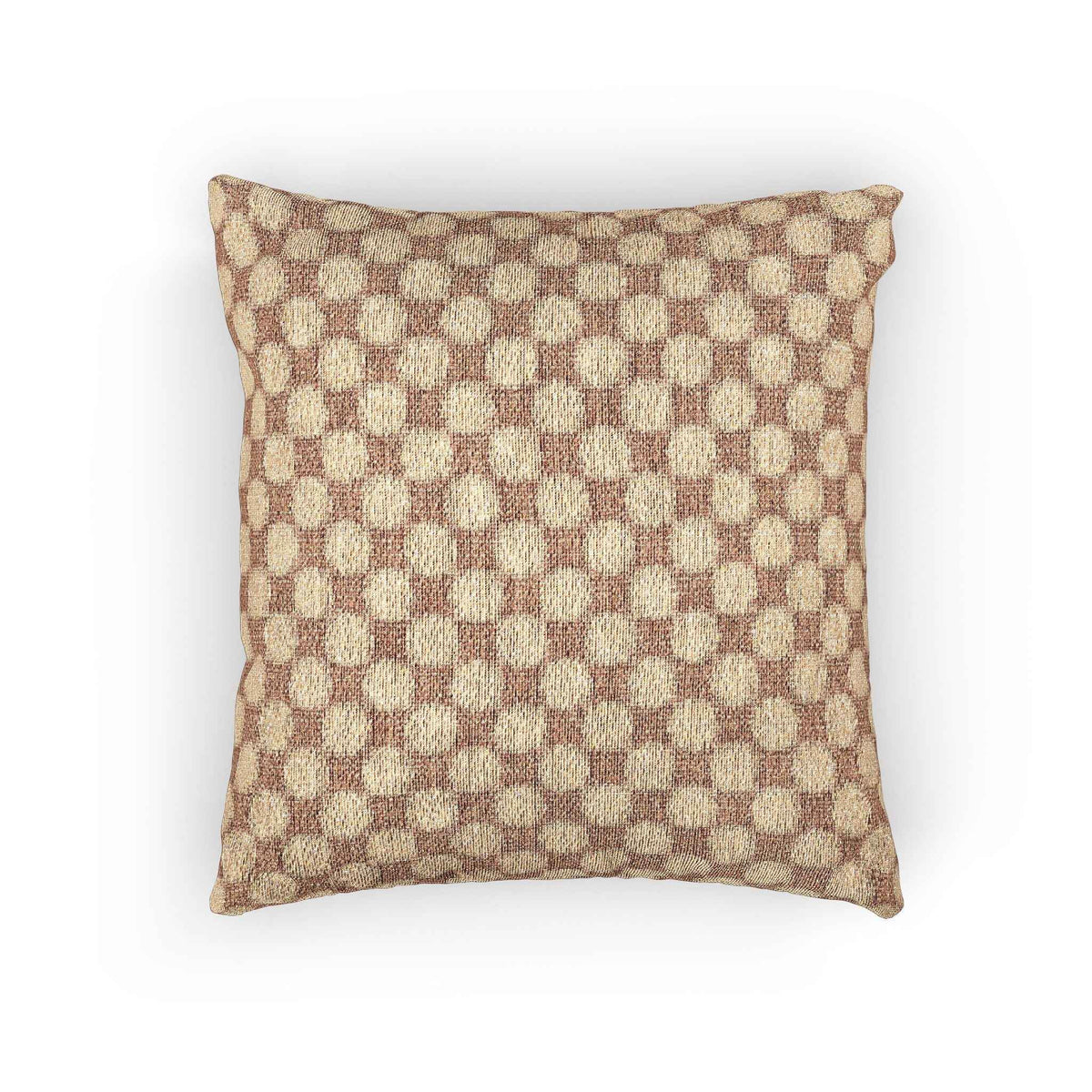 Woven Checkered Pattern Pillow | Neutral Brown Geometric Throw Pillow