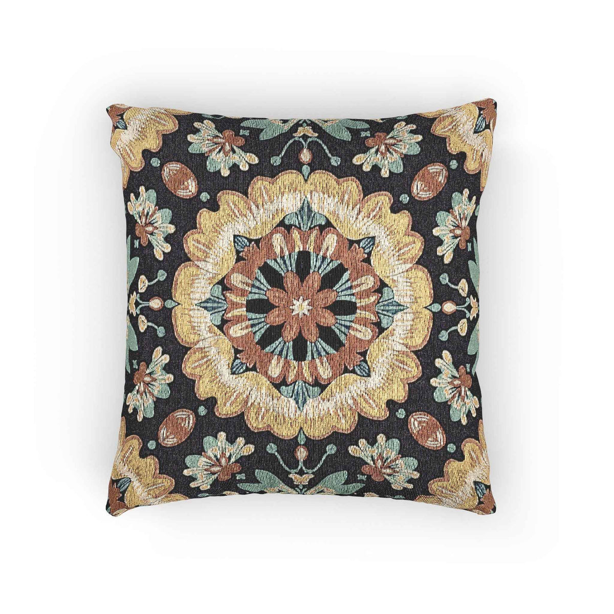Boho Mandala Woven Pillow | Kilim Mosaic Pillow Cover