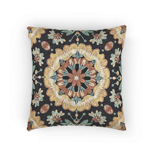 Boho Mandala Woven Pillow | Kilim Mosaic Pillow Cover