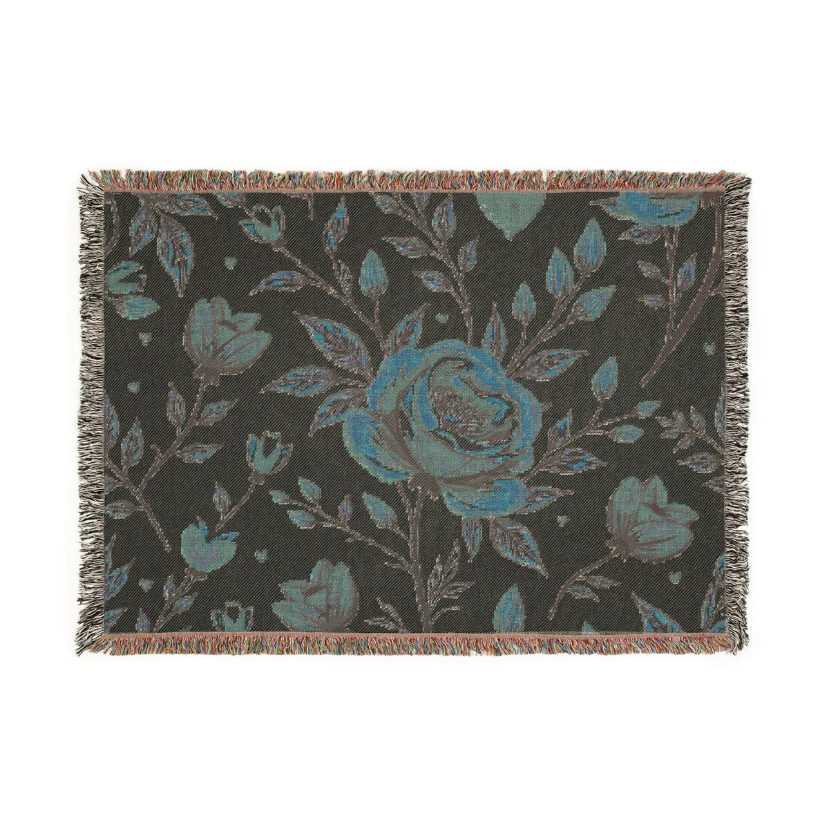 Floral Woven Blanket — Vintage Rose Throw
