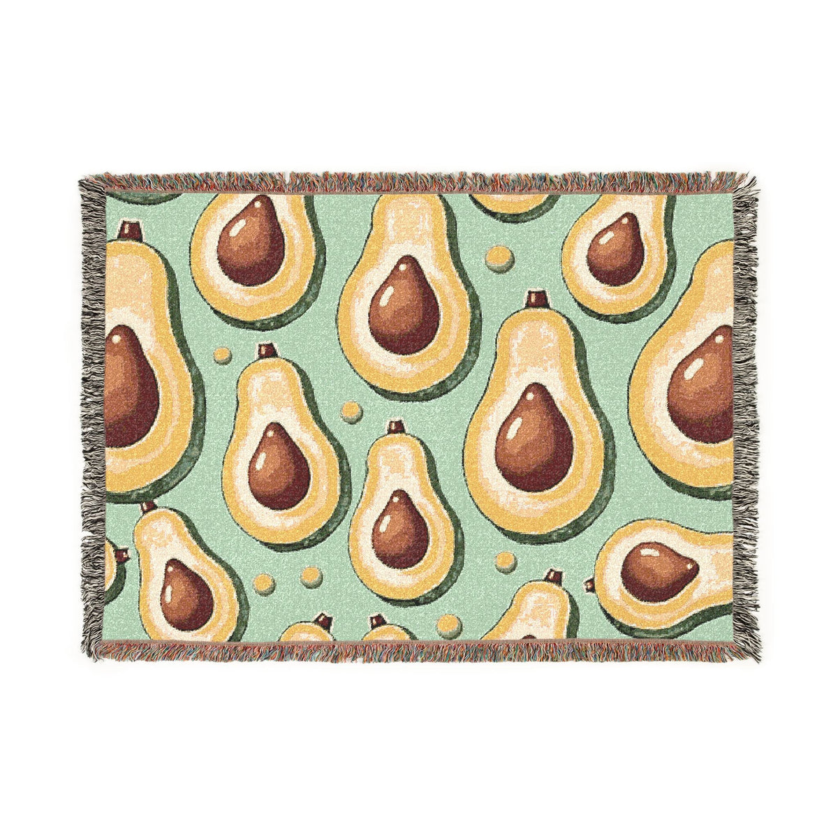 Avocado Pattern Woven Blanket – Cozy Decorative Throw for Kitchen, Living Room & Gifts