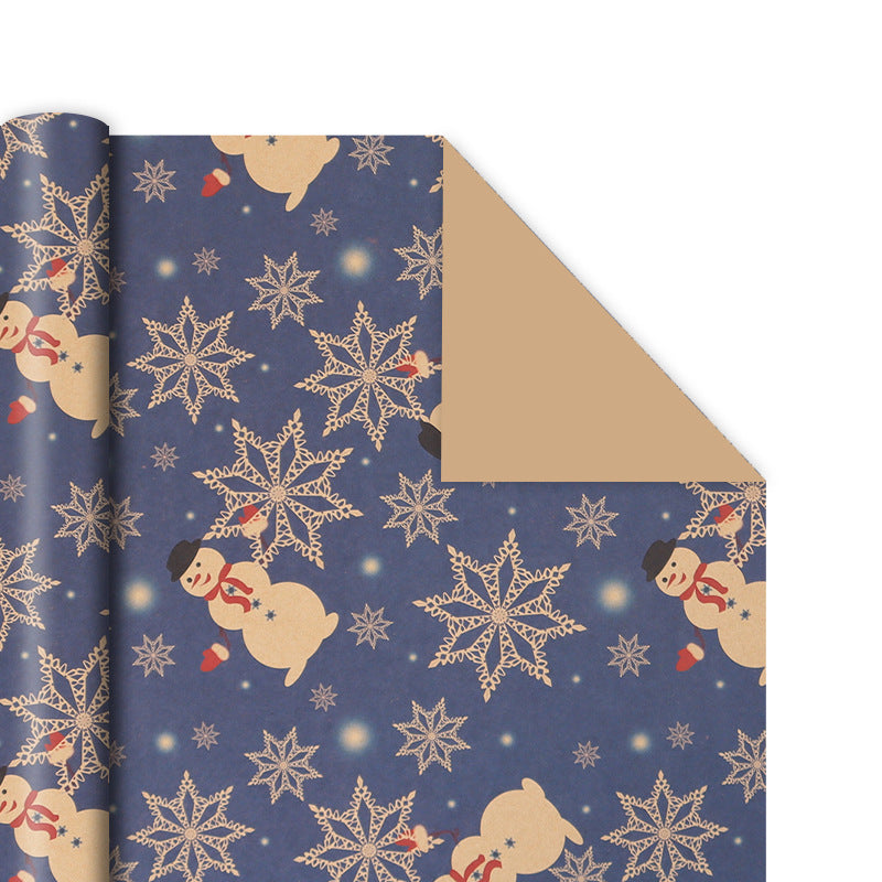 Classic Thickened Christmas Gift Wrapping Paper, Kraft Gift Wrap Sheets 50x76cm, Holiday Patterns