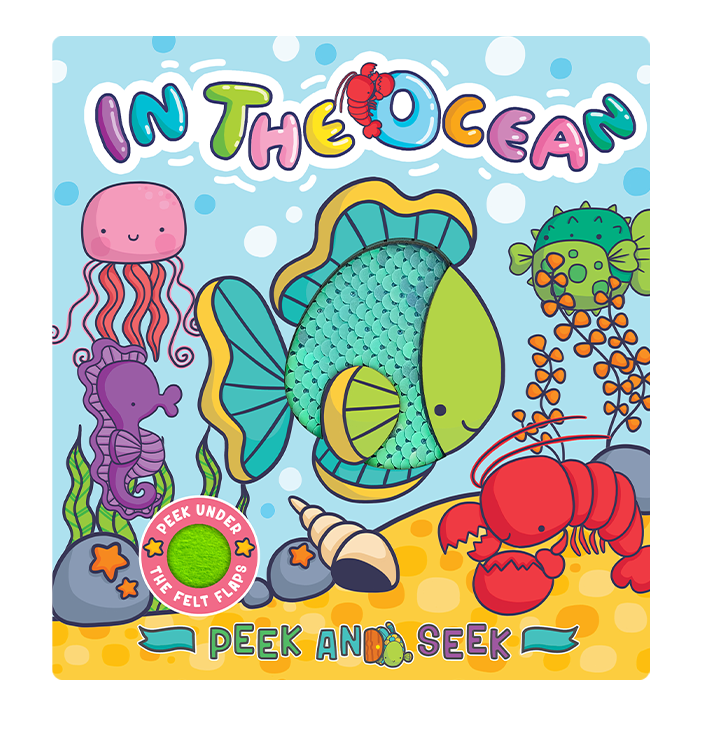 Little Hippo Books - Peek and Seek - In the Ocean - With Lift-the-Flap Felt Pieces - Ages 0–6