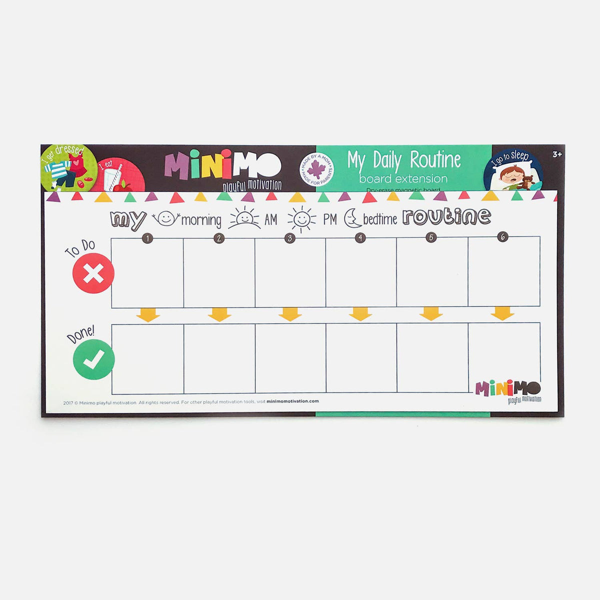 Minimo Playful Motivation - My Daily Routine board extension - Canadian Brand - Ages 3+