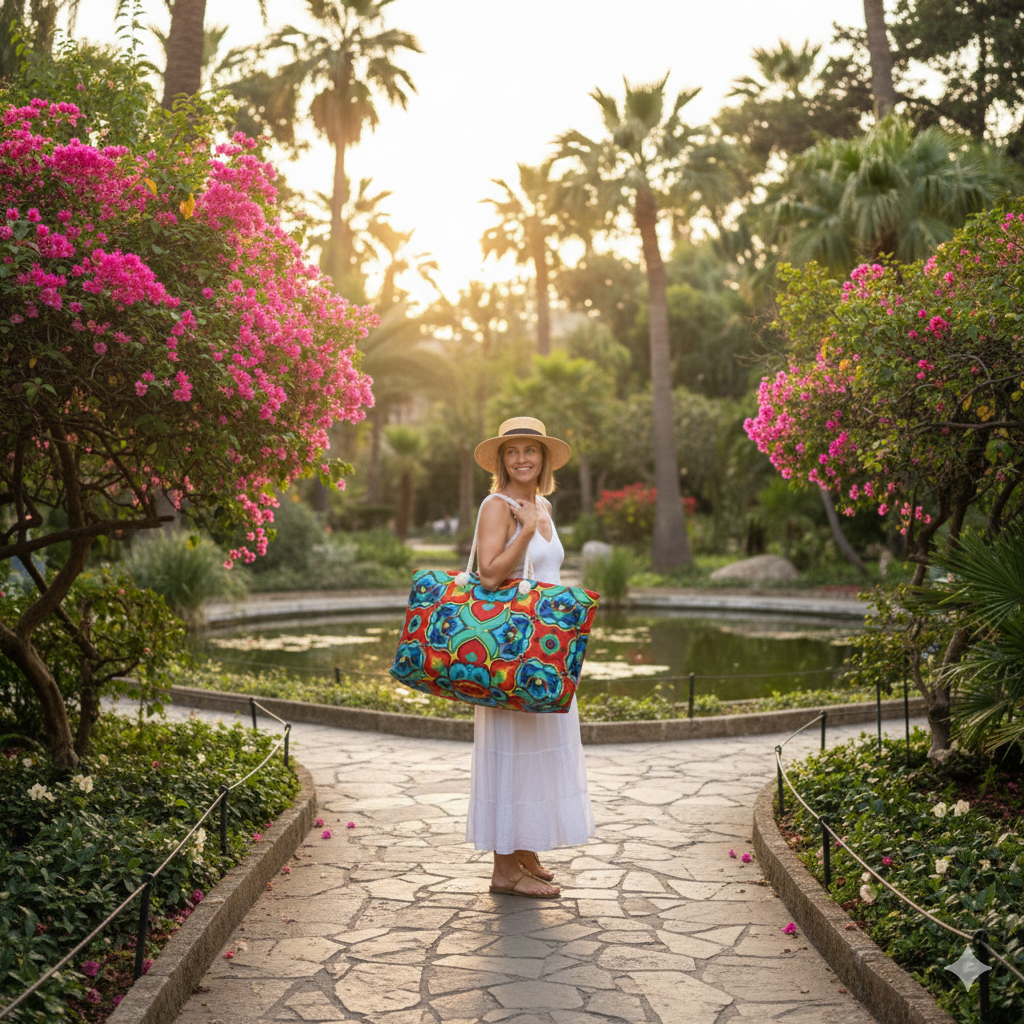 Colorful Kaleidoscope Pattern Weekender Bag | Bright Floral Geometric Tote