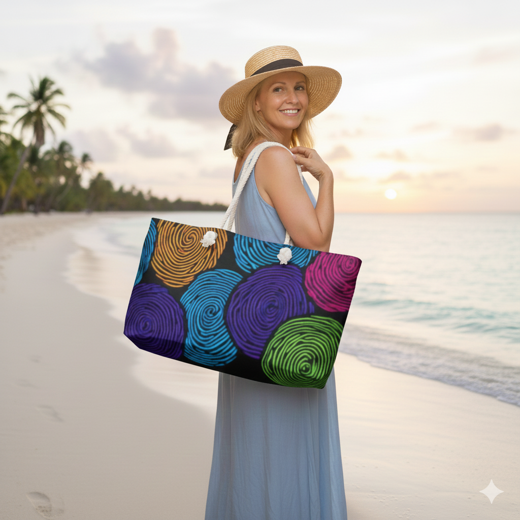 Colorful Swirl Circles Weekender Bag | Bright Abstract Pattern | Busy Mom Carryon | Mother Gifts
