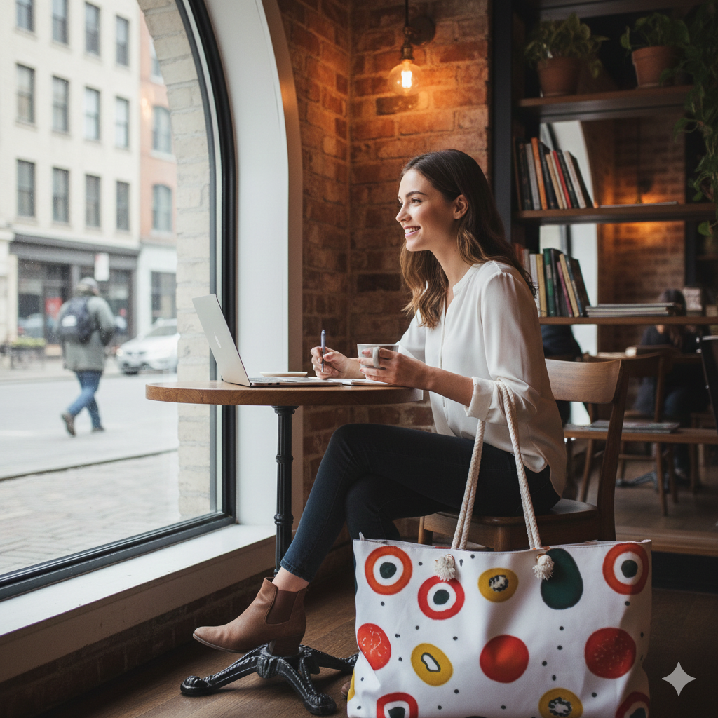 Abstract Sushi Roll Pattern Weekender Bag | Japanese Food Dots, Large Tote Bag