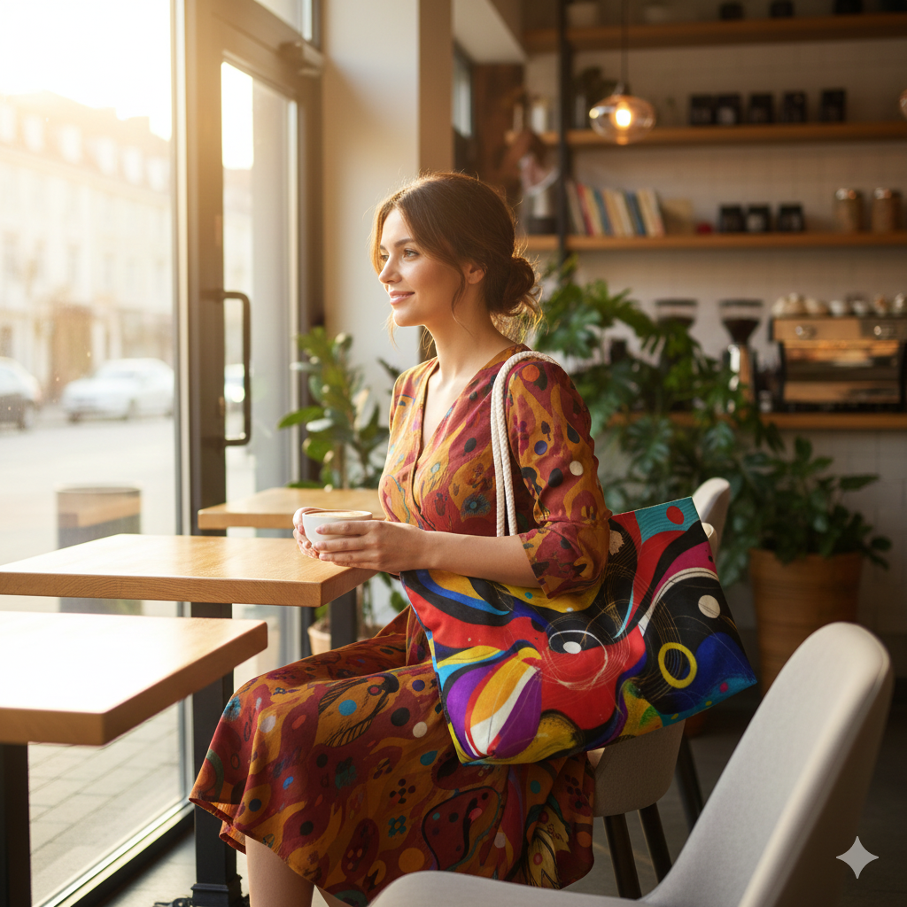 Abstract Colorful Swirl Weekender Bag | Bold Geometric Tote