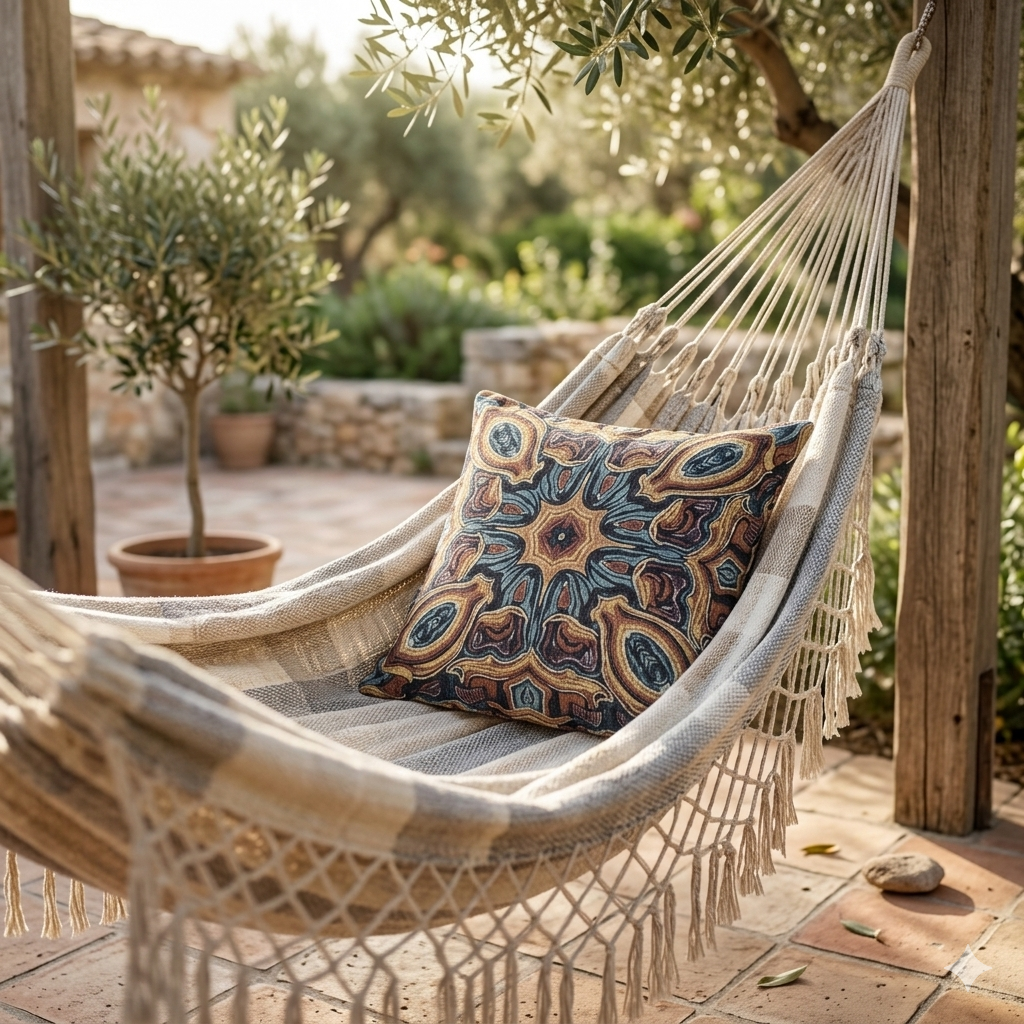 Bohemian Woven Pillow – Mosaic Medallion Decorative Throw Pillow