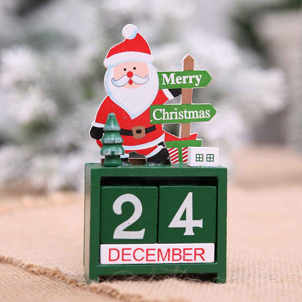 Wooden Christmas Advent Calendar – Holiday Countdown Decoration, 14cm