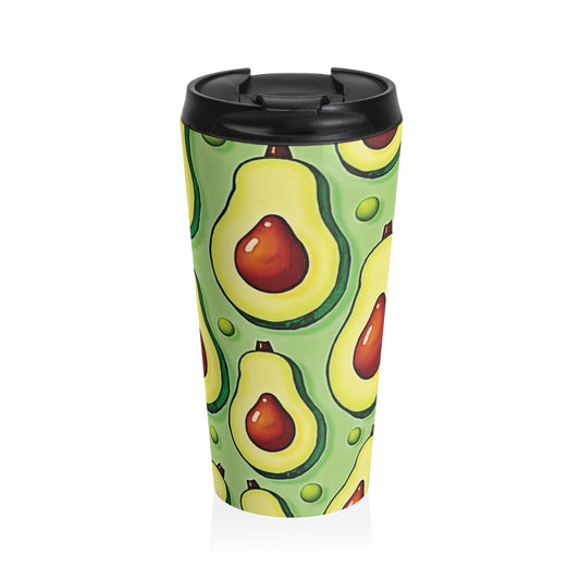 Avocado Pattern Stainless Steel Travel Mug — Reusable Insulated Coffee Tumbler
