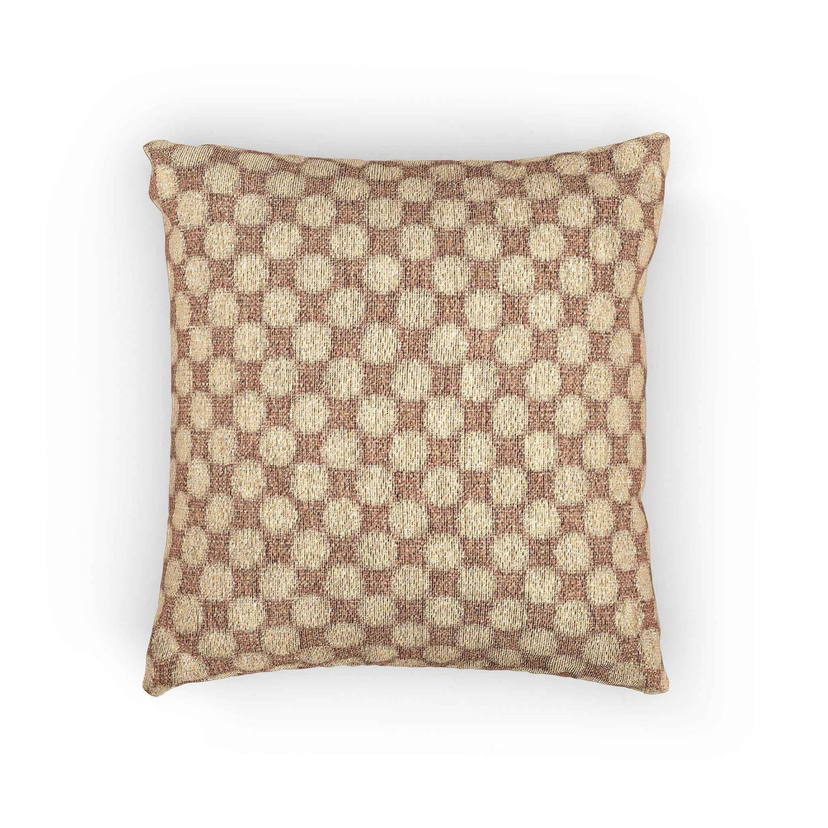 Woven Checkered Pattern Pillow | Neutral Brown Geometric Throw Pillow