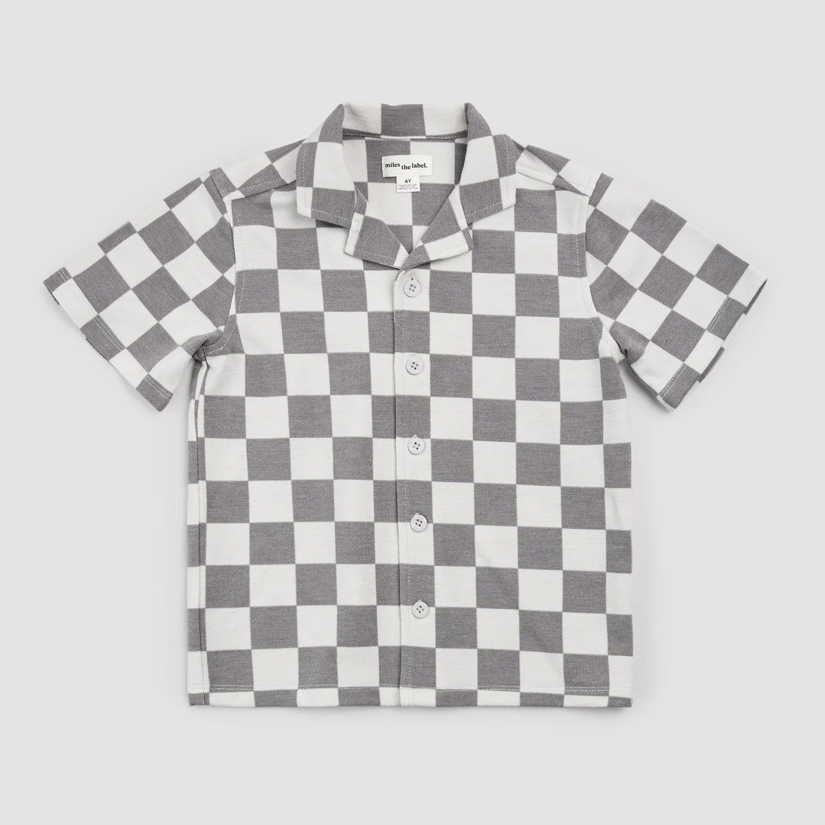 Knit Shirt | Light Grey Check | Miles the Label