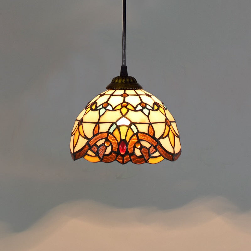Retro Mediterranean Creative Stained Glass Chandelier