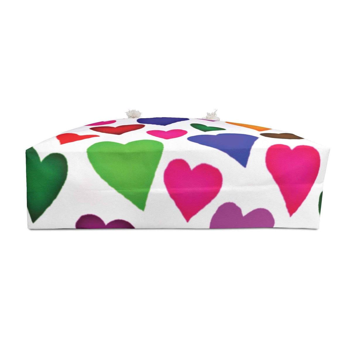 Colorful Heart Pattern Weekender Bag | Large Tote, Rainbow Hearts Travel Bag