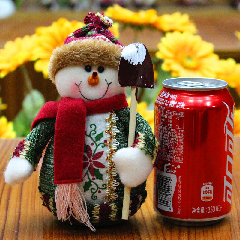 Christmas Elk Santa Snowman Figurines – Flannel Holiday Decorations, 18x13cm