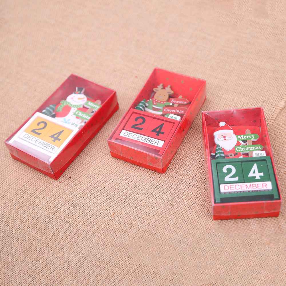 Wooden Christmas Advent Calendar – Holiday Countdown Decoration, 14cm