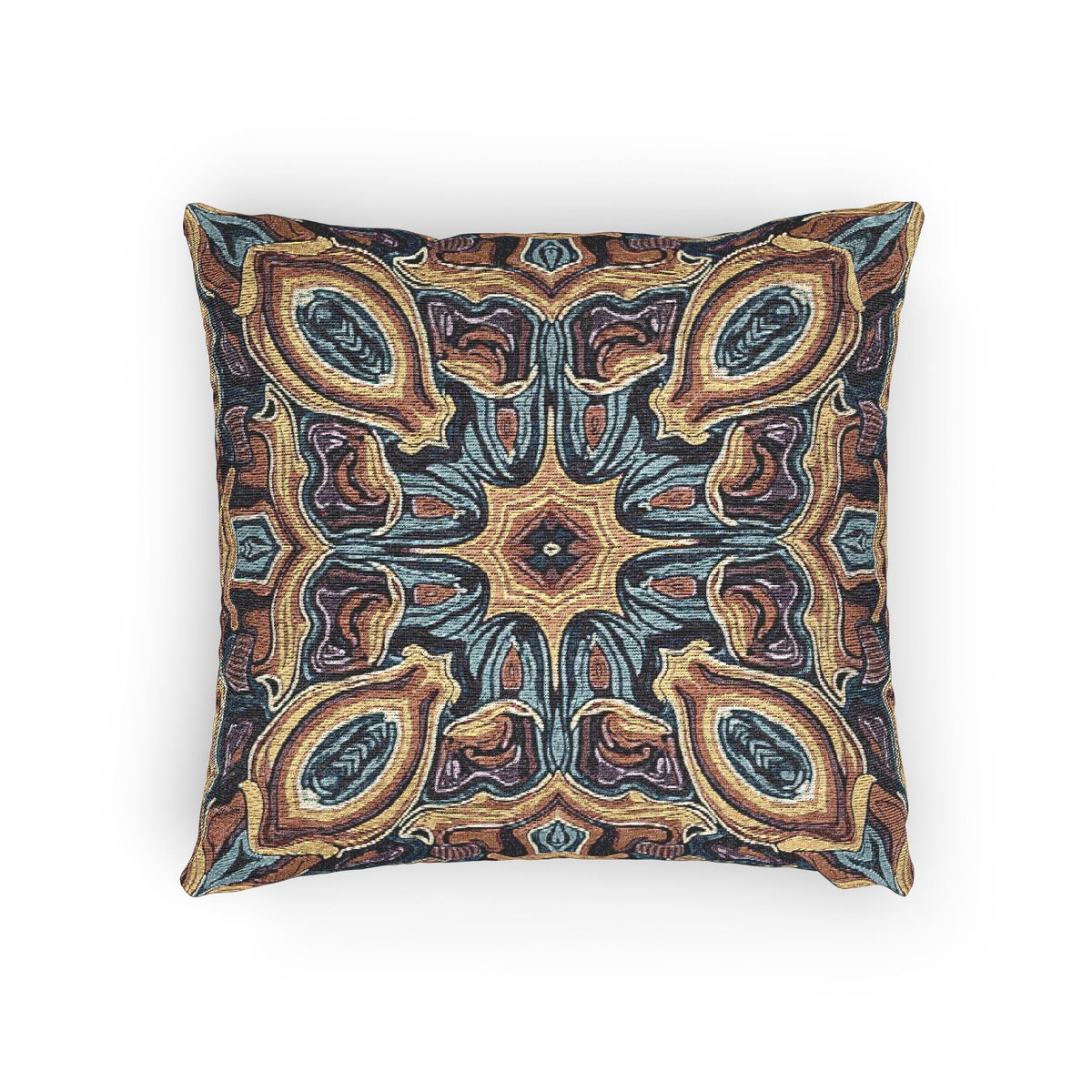 Bohemian Woven Pillow – Mosaic Medallion Decorative Throw Pillow