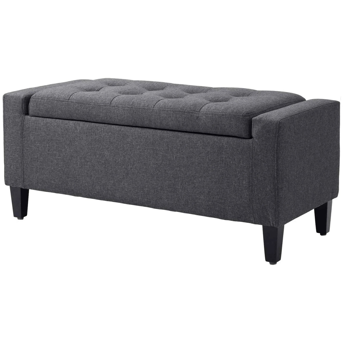 Linen Storage Ottoman Bench – Tufted Upholstered Accent & Seating Bench (United States & Canada Delivery Only)