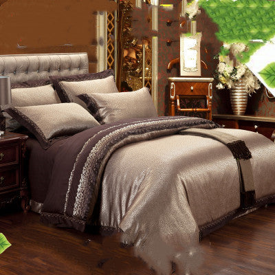 European Jacquard Satin Embroidered Bedding Set