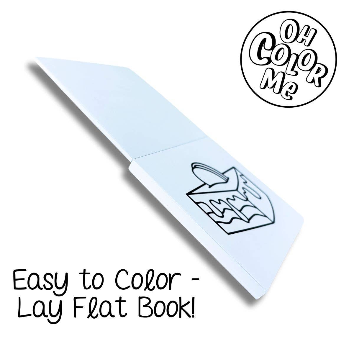 Oh Color Me - Mini Coloring Book Bugs & Blooms, 4"x4", Small Gifts - Canadian Brand - Ages 3+
