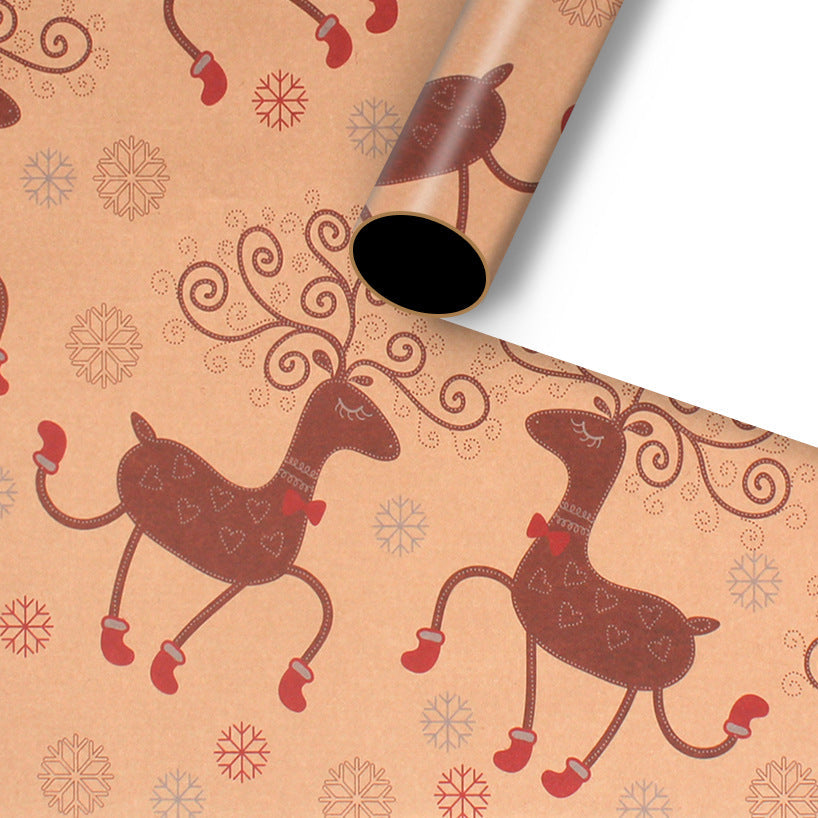 Classic Thickened Christmas Gift Wrapping Paper, Kraft Gift Wrap Sheets 50x76cm, Holiday Patterns