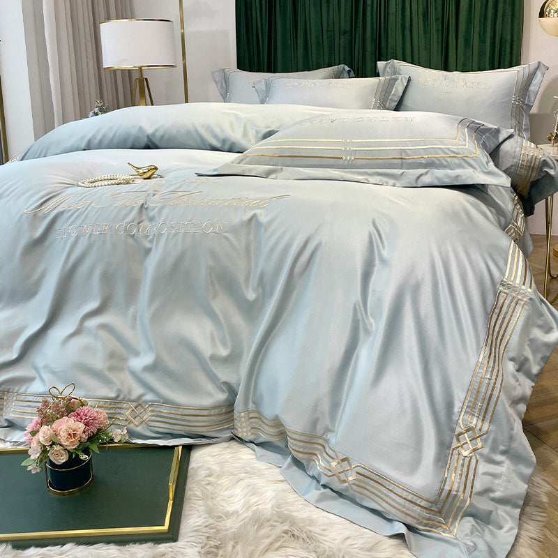 Tencel Embroidered Washed Cotton Bedding Set
