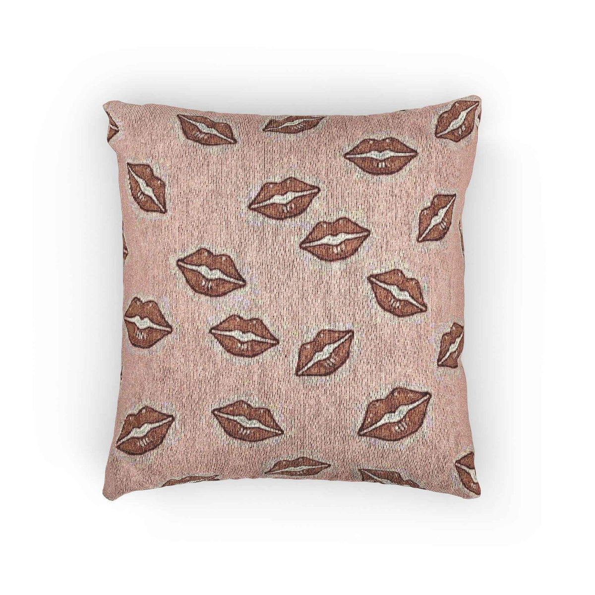 Kiss Pattern Woven Pillow | Lip Print Decorative Pillow
