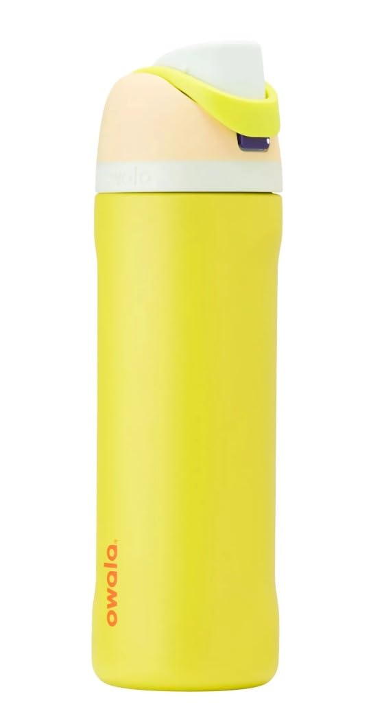 Owala FreeSip Insulated Stainless Steel Water Bottle with Straw, BPA-Free Sports Water Bottle, Great for Travel, 24 Oz, Lemon Limeade 🍁 All In One Marketplace Canada