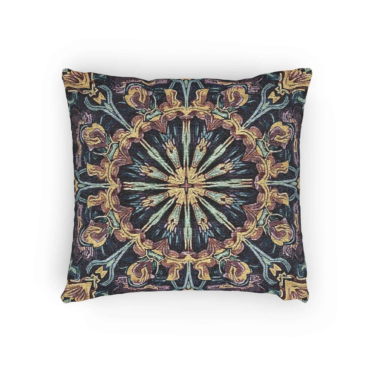 Geometric Mandala Woven Pillow | Boho Mosaic Throw Cushion