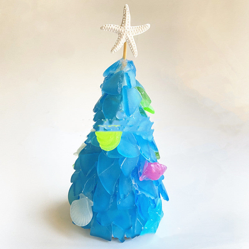 Blue Christmas Tree - DIY Holiday Tabletop Decoration