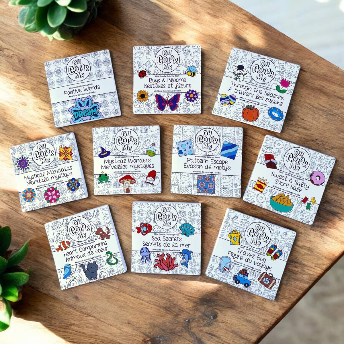 Oh Color Me - Mini Coloring Book Pattern Escape, 4"x4", Small Gifts - Canadian Brand - Ages 3+