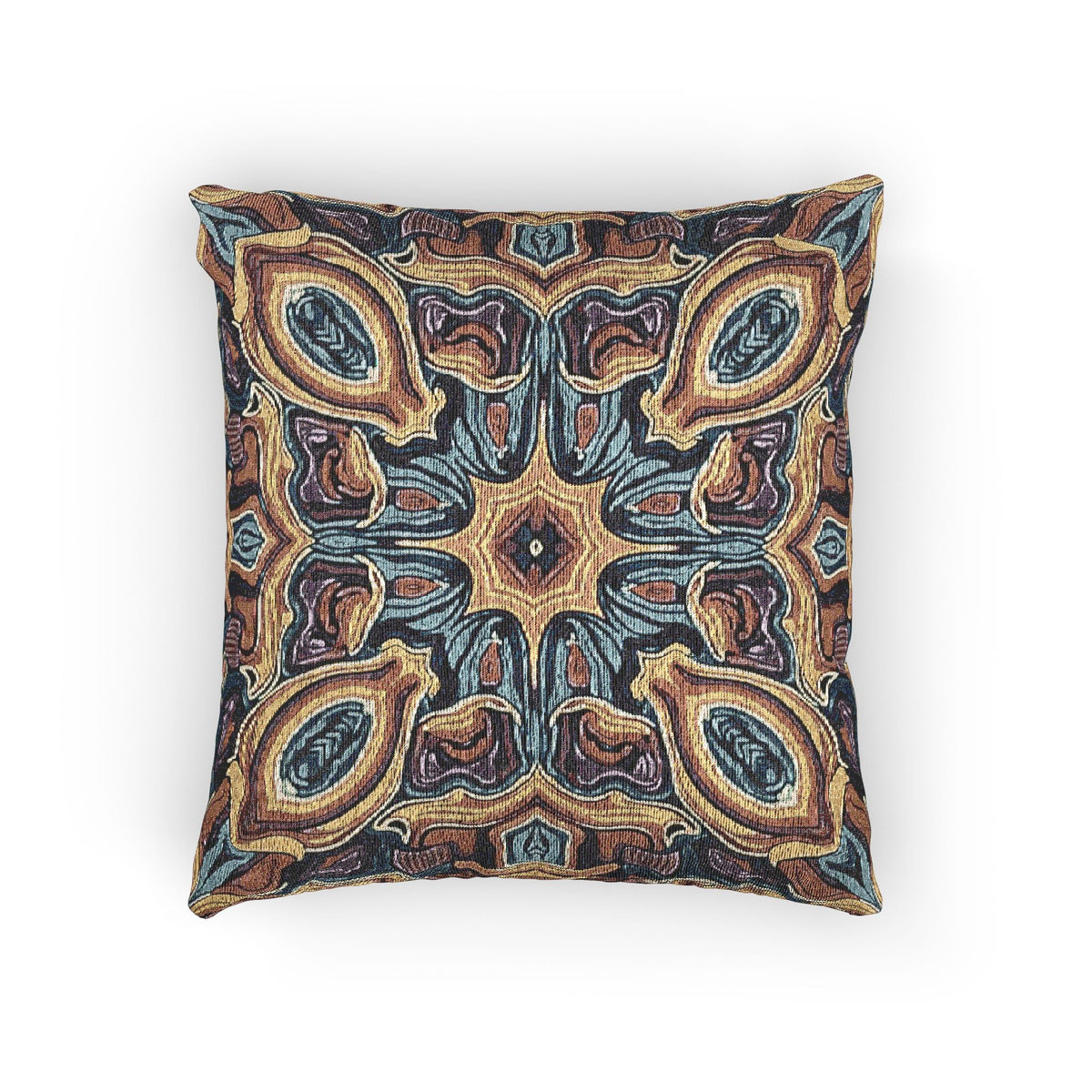 Bohemian Woven Pillow – Mosaic Medallion Decorative Throw Pillow