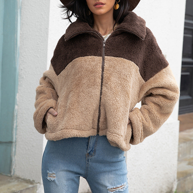 Women's Fall/Winter Color-Block Jacket