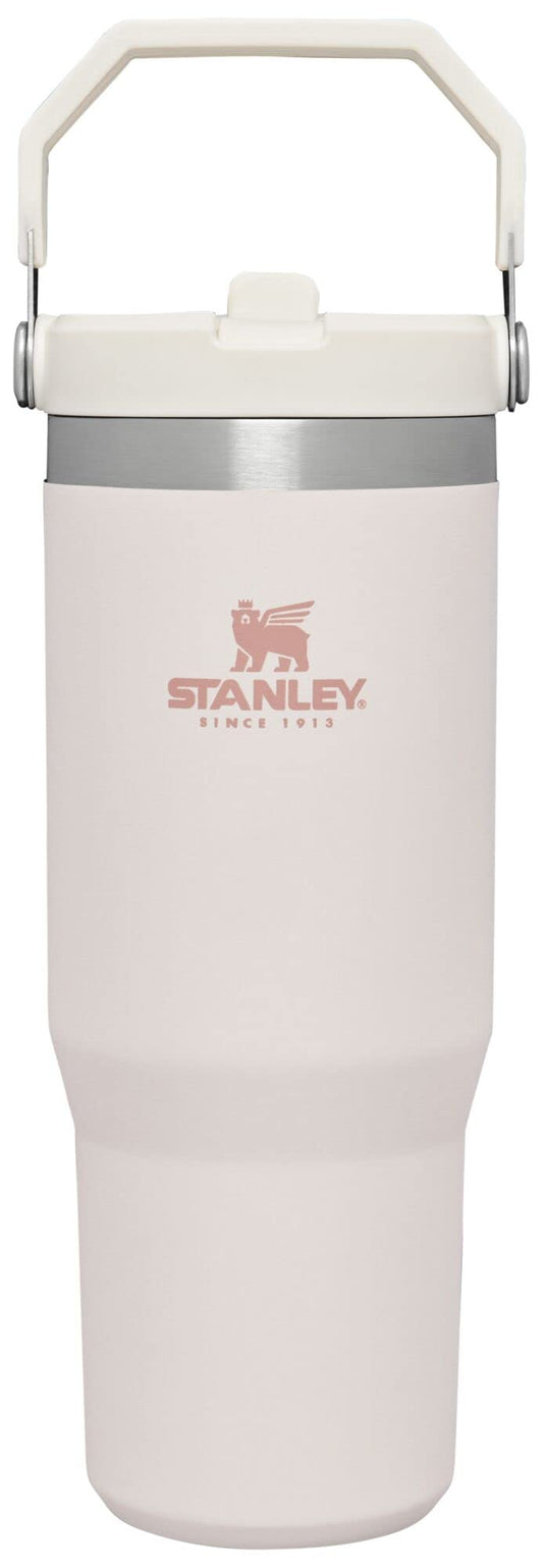 STANLEY IceFlow Flip Straw Tumbler with Handle 30 oz | Twist On Lid and Flip Up Straw | Leak Resistant Water Bottle | Insulated Stainless Steel | BPA-Free | Rose Quartz 🍁 All In One Marketplace Canada