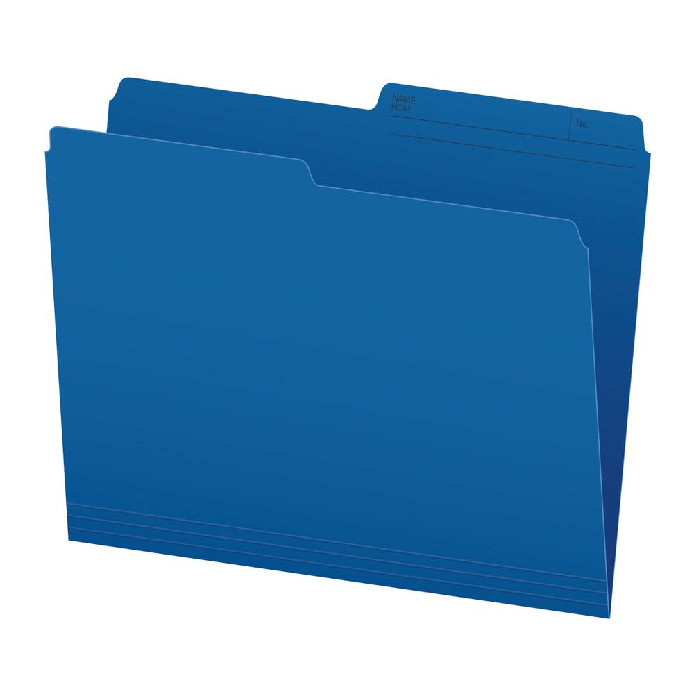 Pendaflex File Folders, Blue Colour File Organizers, 1/2 Cut Tab, Letter Size, Durable Paper Stock, 100/Box, Ideal for Office, Home, and School Filing Needs 🍁 All In One Marketplace Canada