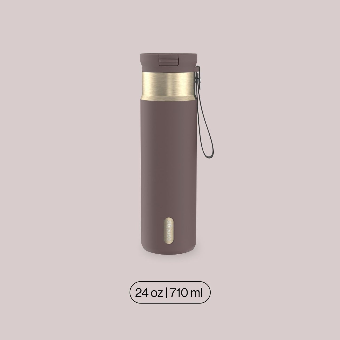 Contigo SnapSeal 24 oz Water Bottle w/Carry Strap & Reusable Straw | Vacuum-Insulated Stainless Steel for Hot & Cold Drinks | Spill-Proof Lid | BPA & Lead-Free | Dishwasher Safe 🍁 All In One Marketplace Canada
