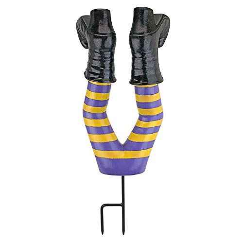 Design Toscano Crash Landing Wicked Witch Legs Halloween Garden Stake Statue, 42 cm, Polyresin,